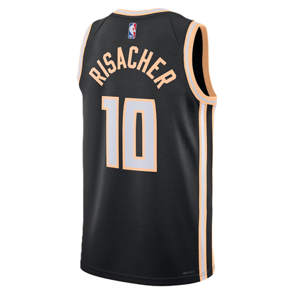 Atlanta Hawks Black 2025-2026 City Edition Jersey Zaccharie Risacher #10