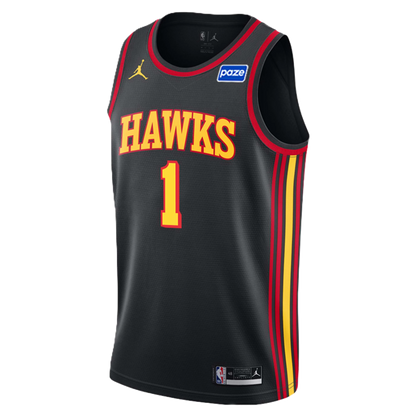 Atlanta Hawks Black Statement Jersey Jalen Johnson #1
