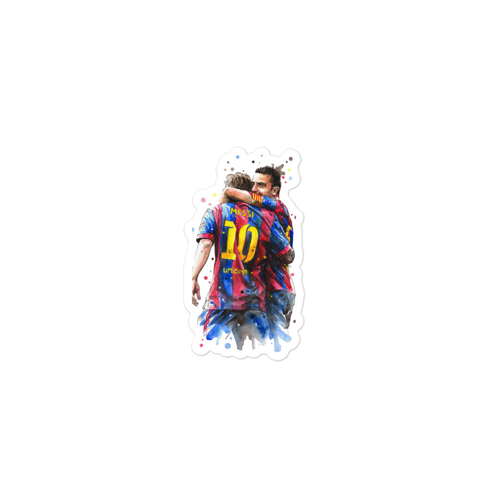 Messi & Xavi Barcelona days Bubble-free stickers