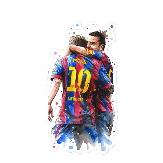 Messi & Xavi Barcelona days Bubble-free stickers