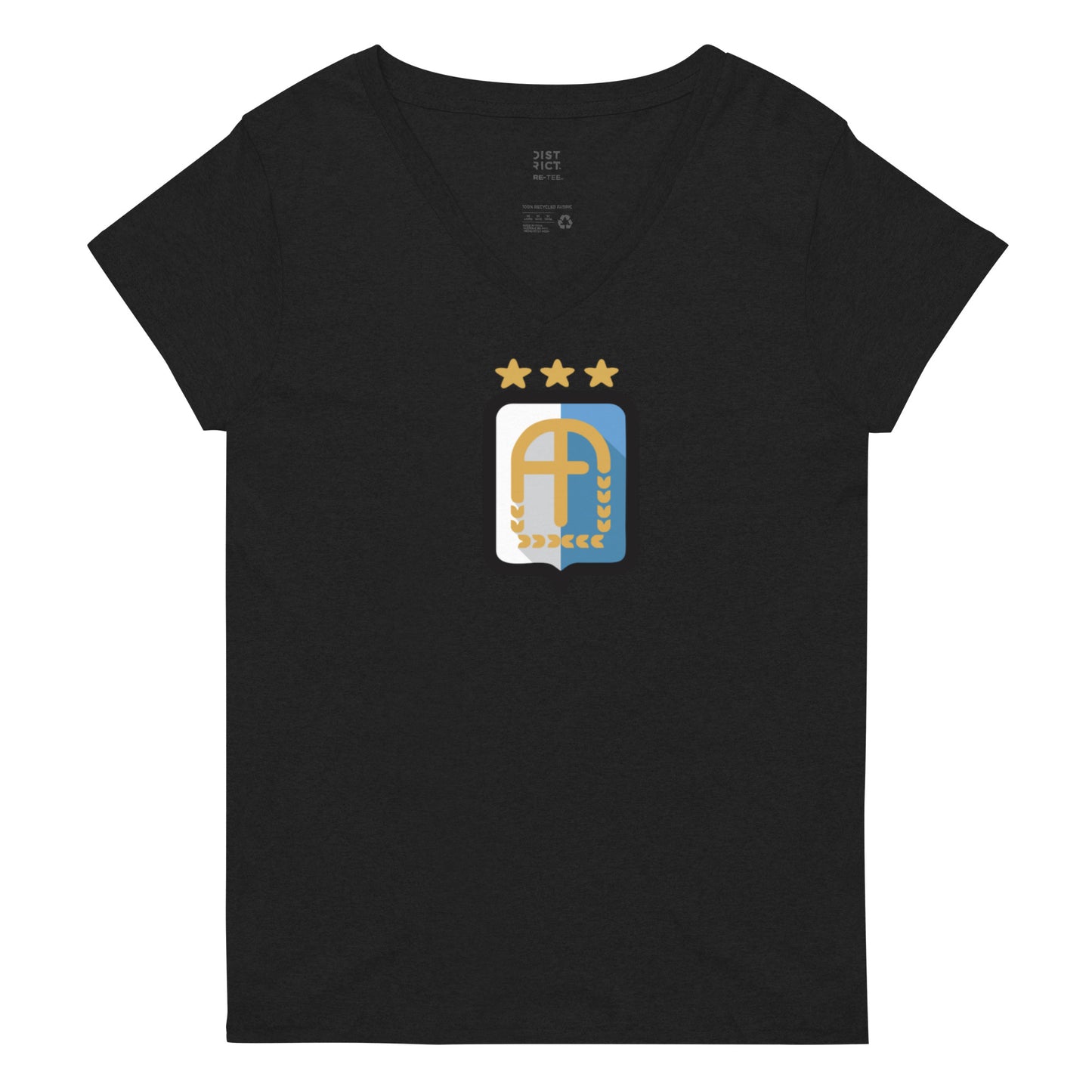 Argentina Vintage Logo 3 Stars Women’s recycled v-neck t-shirt