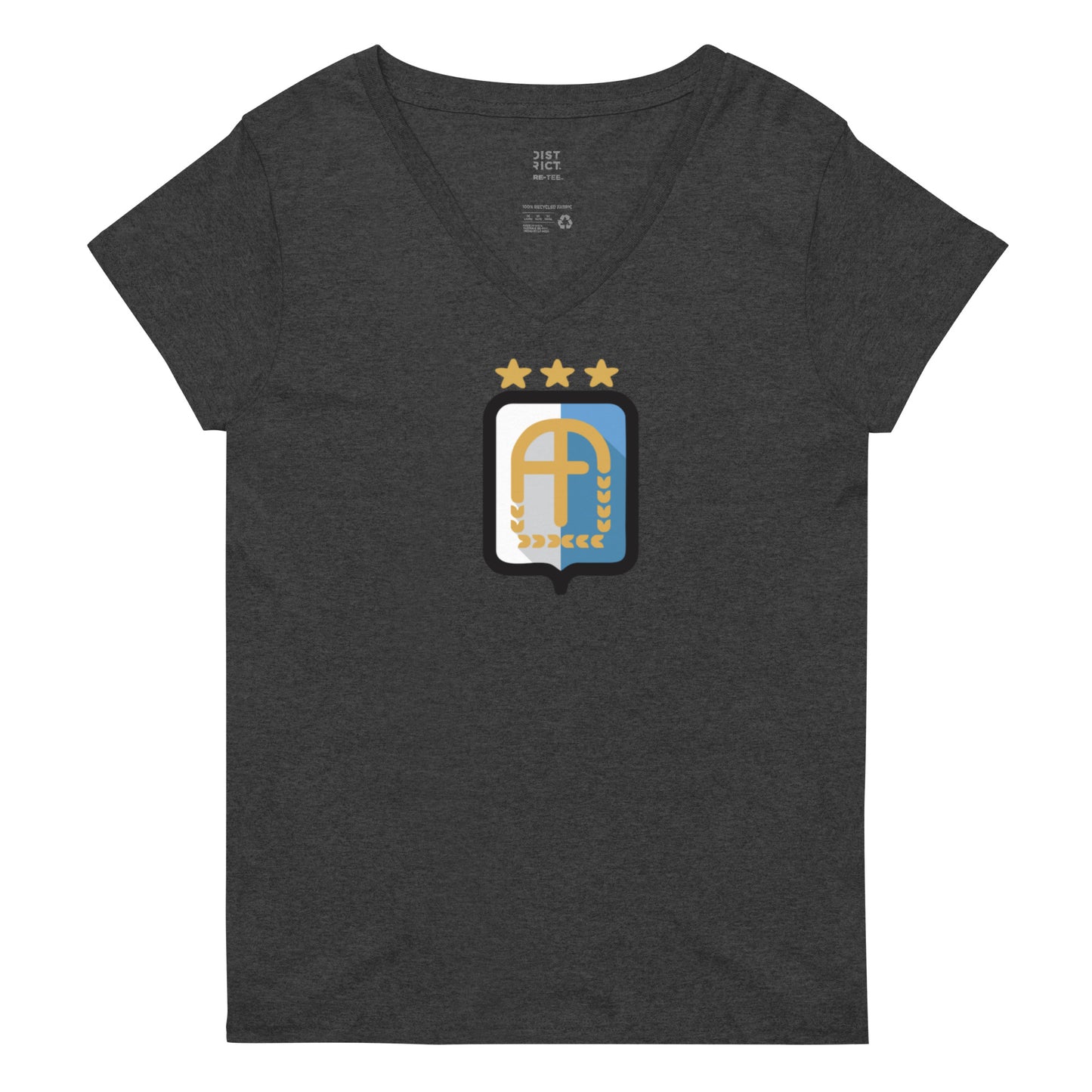 Argentina Vintage Logo 3 Stars Women’s recycled v-neck t-shirt