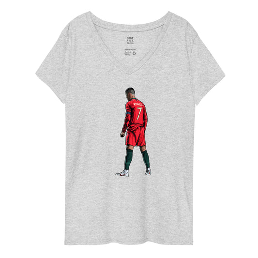 CR7 Free Kick Pose Portugal Women’s recycled v-neck t-shirt