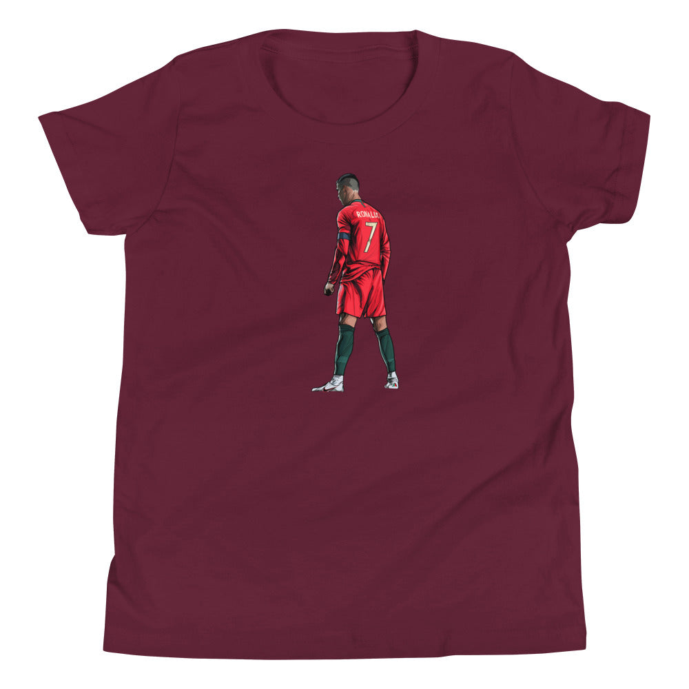 CR7 Free Kick Pose Portugal Youth Short Sleeve T-Shirt